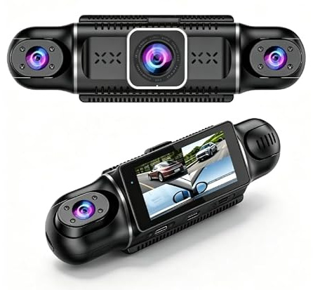 Dashcam Auto mit3 IPS-Bildschirm,WDR G-Sensor,Loop-Aufnahme