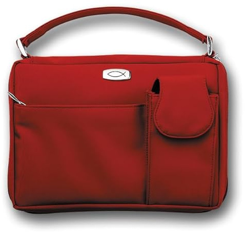 Microfiber Red With Exterior Pockets Large Book & Bible Cover
