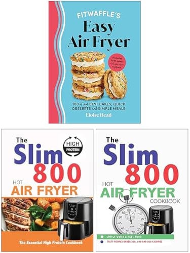 Fitwaffle’s Easy Air Fryer, The Slim 800 Hot Air Fryer The Essential High Protein Cookbook & The Slim 800 Hot Air Fryer Simply Quick & Fast Food 3 Books Collection Set
