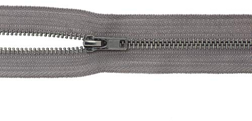 Gründl 1 Reißverschluss Rock Hose 6 mm Metallzahn 16 cm 100% Polyester (grau)