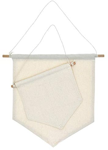 KiKiHong 2 Piezas Banderines de Tela Banderín Pin Insignia Bandera Lienzo en Blanco de Pared Banderín Banner para Decoración Pared Sala de Estar(Blanco)