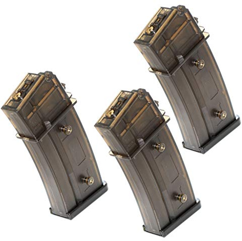 Airsoft Softair Parts CYMA 3pcs 130rd Mid-Cap Mag Magazin Für G36 AEG Semi-Transparent Halbtransparent Braun