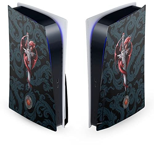 Head Case Designs Officially Licensed Anne Stokes Dragon Dagger Art Mix Vinyl Faceplate Sticker Gaming Skin Decal Cover Compatible With Sony PlayStation 5 PS5 Disc Edition Console