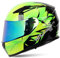 RUYICZB Motorrad Crosshelm mit Brille Handschuhe Maske Korallenvlies Handtuch Motorrad Netz, Schwarz Grün Full Face MTB Helm Kinder Cross Helm, Unisex Fahrrad Enduro Downhill PHANTOMLENS-L