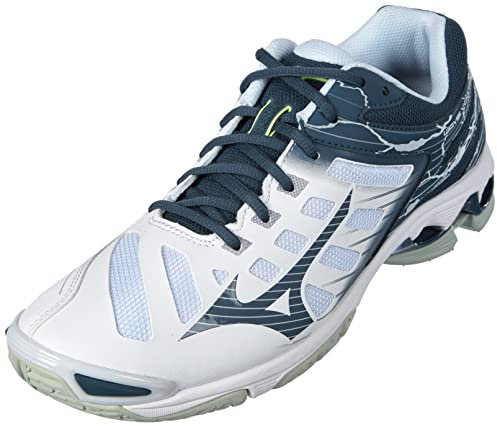 Mizuno Unisex Wave Voltage Volleyball-Schuh, Weiß Orionblau Mistyblue, 48.5 EU