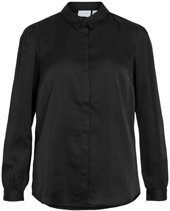 Vila Damen Viellette Satin L/S Shirt/Su-Noos Bluse