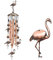 koonafy Windspiele für Draußen Große,Retro Wind Chime für Garten Patio Dekor， Windspiel Metall Hängend Dekoration，mit 4 Hohlaluminiumrohre,6 Drehbaren Anhängern，S-Haken (Flamingo)