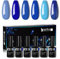 Beautilux UV Nagellack Blau, 6 Farben 10ml Soak Off Dunkelblau Gel Nagellack Set für Home-Maniküre Nail Art Maniküre (Dunkelblau Serie)
