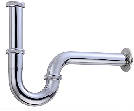 CJBHSD Valvola di Scarico in Acciaio Inox Set sifone Pop-up Valvola di Scarico per Montaggio a Parete + Tubo per fognatura Accessorio per Lo Scarico del lavandino del Bagno della Cucina Squisito (C