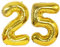 D2D | Party Balloon Zahl 25 XXL in Gold - Größe: 100 cm - Folienballons - Zahlenballons - Geburtstagdeko - Silberhochzeit - Helium Ballons