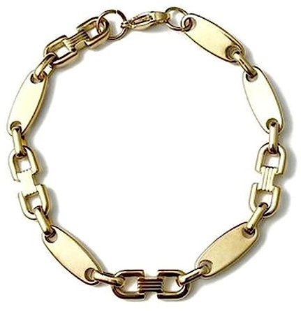 ayados Plattenarmband Edelstahl 4mm bis 10,5mm Plattenkette Steigbügelkette Platten Armband 21cm (Plattenarmband 6,5mm x 21cm, Edelstahl Gold)