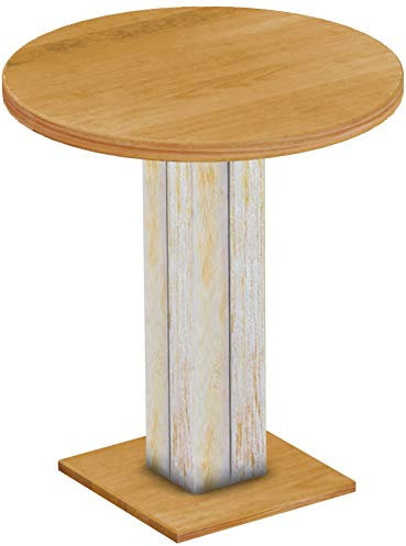 B.R.A.S.I.L.-Möbel Brasilmöbel Bartisch Rio UNO Rund 100 cm Shabby Platte Honig Stehtisch Holz Tisch Pinie Massivholz Hochtisch Bistrotisch Tresen Bar Thekentisch Echtholz Größe und Farbe wählbar