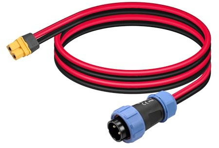 GINTOOYUN 2-Pin Aviation Male Plug to XT60 Cable 10AWG SP21 IP68 Waterproof Aviation Male Plug to XT60 Female Plug Power Cable for Portable Charging Stations,Drones,etc(39 Inch) (Style 1)