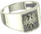 AngelGold Silber Siegelring mit Patriotischer Adler Polnischer Adler vergoldet mit 23 Karat Gold (1 - klassisch - alle 925, 58 (18,5) EU18 Silber)