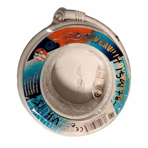 A2ZWORLD Cavo Antenna TV Maschio Femmina Angolo Retto, Cavo Coassiale a 90° per Televisore, Cavo TV M/F Robusto e Resistente (15 metri)