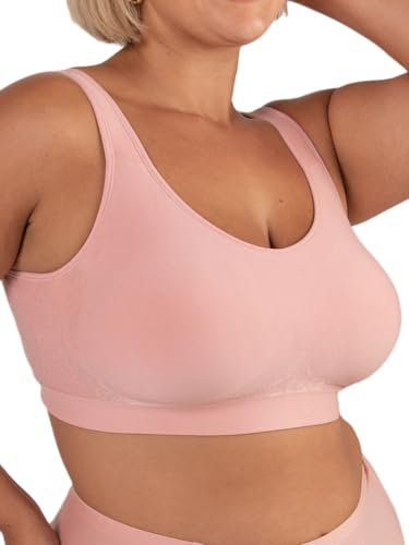 SHAPERMINT Wireless Seamless Bras for Women Full Support - Bralette for Women, Soutien Gorge Femme Sans Armature, Rose Tan, L
