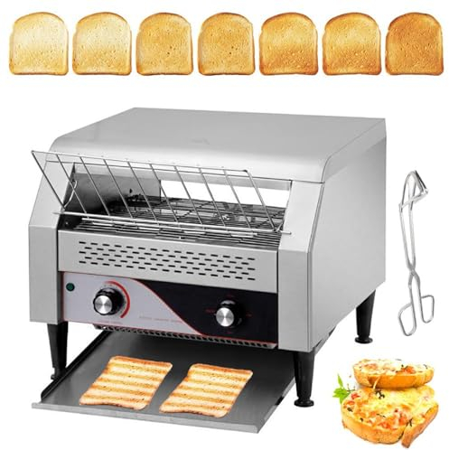 LMYYDES Tostadora Comercial 300 Rebanadas/H Tostadora Transportadora Industrial Gran Horno Tostador Eléctrico de Acero Inoxidable para Restaurante Panadería Cafés Buffets Día Familiar Camping