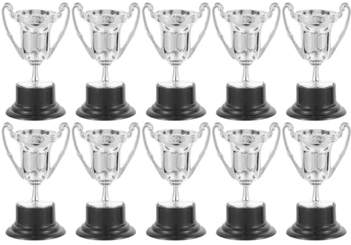 Toddmomy 10 Pièces Mini Trophée d'argent Tasses De Récompense en Plastique Coupe De Trophée d'argent Petites Tasses De Trophée pour Les De Fête Récompenses Prix Gagnants Concours