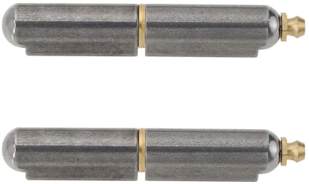 LT Easiyl Lot de 2 charnières ogives en acier avec graisse Zerk - Rondelle en laiton pour barbecue, fumoir, couvercle, porte, hayon, clôture, camion, remorque, boîte à outils - 13 x 87 mm