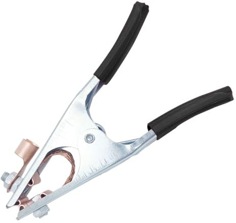 Hwtcjx Morsetto di Terra, Morsetto per saldatura, Messa a Terra del Cavo Morsetto, con custodia in pelle, Realizzato in ferro + ottone, robusto e durevole, per la maggior parte delle saldatrici (300A)