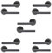 Infinity Decor Set of 5 Pairs T-Bar Lever Door Pull Handles on Round Rose Pack in Gun Metal Grey Finish - for Interior and Exterior use
