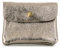Double Tree - Porte-Monnaie Femme en Cuir Véritable Irisé - Petit Portefeuille Brillant à Rabat Format Enveloppe Élégant - Léger et Pratique - Taupe