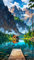 ARTGOTO Diamond Painting Eckige Steine Groß XXL Bilder Erwachsene,40x70cm Landschaft See im Wald A,5D Diamant Painting Set Viereckige Quadratische Steine mit Zubehör Für Wohnzimmer Dekoration