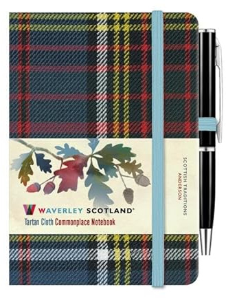 Waverley Anderson Tartan cloth mini notebook with pen (Waverley Tartan Cloth Commonplace Notebooks)