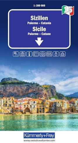 Kümmerly+Frey Regional-Strassenkarte 15 Sizilien 1:200.000: Mit Palermo und Catania. Inkl. Stadtpläne, Ortsverzeichnis und Reiseinformationen