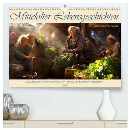 Mittelalter Lebensgeschichten (hochwertiger Premium Wandkalender 2026 DIN A2 quer), Kunstdruck in Hochglanz: Die Weisheit der einfachen Leute im ... durch die Jahrhunderte (CALVENDO Menschen)