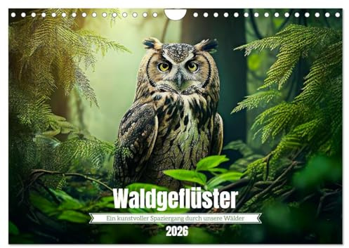Waldgeflüster - ein kunstvoller Spaziergang durch unsere Wälder (Wandkalender 2026 DIN A4 quer), CALVENDO Monatskalender: KI animierte Bilder mit ... im fotorealistischen Stil (CALVENDO Kunst)