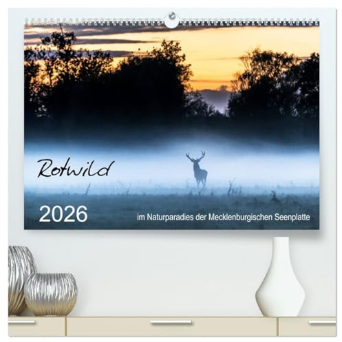 Rotwild - im Naturparadies der Mecklenburgischen Seenplatte (hochwertiger Premium Wandkalender 2026 DIN A2 quer), Kunstdruck in Hochglanz: Rotwild ... Mecklenburgischen Seenplatte (CALVENDO Tiere)