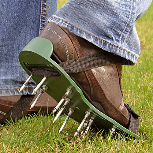 Parkland®, sandali chiodati per aerazione di prato e giardino, con 2 cinghie regolabili, 13 chiodi da 5 cm di profondità