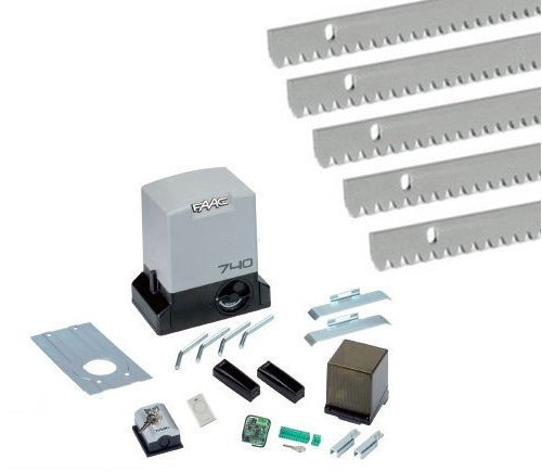 FAAC Delta 2 740 Kit de 5 mètres crémaillère métallique automatisation portail coulissant