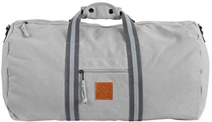 Canvas Barrel Bag - Sporttasche, 45 Liter, Duffel Bag Tasche mit Echt-Leder Veredelung (Manufaktur13) (Asphalt)