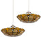 MiniSun | Tiffany Style Amber Jewelled Glass Uplighter Design Ceiling Light Shades | Pendant Lights, Home Décor & Improvement Essential | Set of 2 | Includes 10W LED GLS Bulbs | 300mm Shade Width