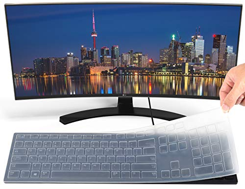Keyboard Cover for Dell KB216 Wired Keyboard & KM636 Wireless Keyboard, Dell KB216 Keyboard Skin Protector - Clear