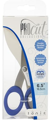 Tonic Studios Left Handed Scissors - All Purpose Heavy Duty Snips with Titanium Coating - Lefty Craft Tool for Fabric, Cardstock, and Vinyl - 6.5 Inch Shears