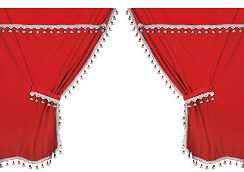 Lampa 96006 Premiere Smart Cabin, Set Tende Microfibra per Camion - Rosso