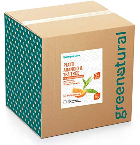 GREENATURAL BAG 10 Kg Piatti e Stoviglie ARANCIO & TEA TREE - ecobio