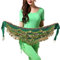 Bauchtanz Schal Damen Orientalischer Tanz Schal Rock Hüftgürtel mit 271 Münzen Pailletten, Zp142-Grün, One size