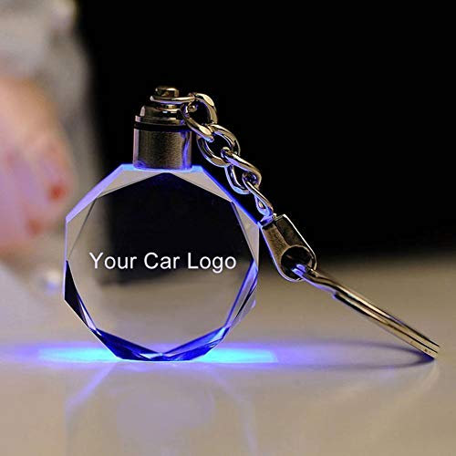 MWBLN Porte-clés en Verre coupé LED, Porte-clés de Bijoux de Logo de Voiture de Luxe, Porte-clés, Maquette de Logo de Voiture LED forvw