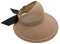 Herbests Sonnenhut Damen Mädchen, Faltbarer Strohhut UPF 50+ Strandmütze Strohhut mit Breiter Krempe Sommerhut Outdoor Hut mit Sonnen Shade Schirmmütze mit Bowknot FüR Sandstrand Urlaub,Kamelfarbe