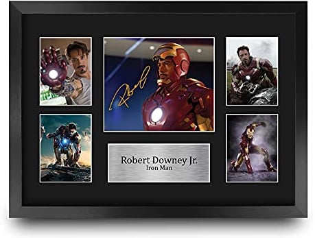 HWC Trading FR A3 Robert Downey Jr Ironman Presents gedrucktes signiertes Autogrammbild für Film-Fans – A3 gerahmt