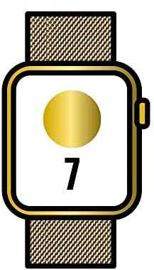 Apple Watch Series 7 (GPS + Cellular, 41mm) Smartwatch con cassa in acciaio inossidabile color oro con Loop in maglia milanese color oro Fitness tracker, app Livelli O₂, resistente all’acqua