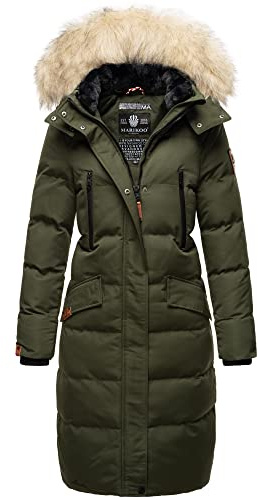 MARIKOO Damen Winter Jacke Stepp Parka Mantel Winterjacke warm gefüttert Kunstpelz Schneesternchen XS-XXL