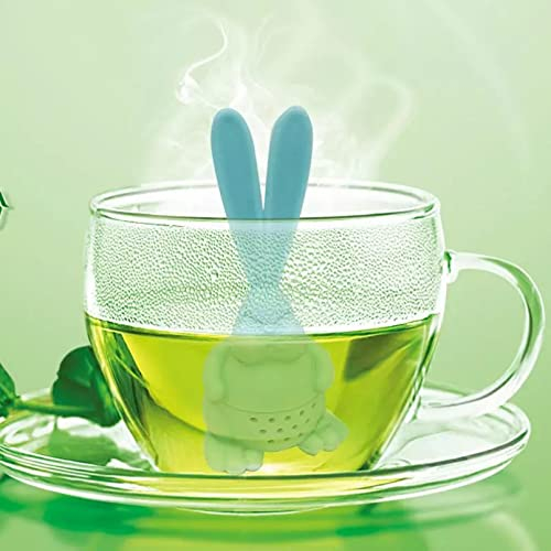 WSLWJH Funny Cute Rabbit Tea Infuser Black Tea Strainer Fda Grade Silicone Loose Leaf Herbal Spice Holder Tea Brewing Tools