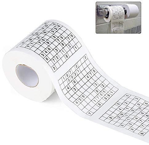 Papier toilette humoristique avec chiffres Sudoku imprimés Mauvais numéros, 130 g