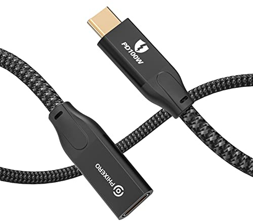 PHIXERO [20Gbps, 100W] USB C Extension Cable 0.5m, USB C Male to Female USB Cable, USB C 3.2 Gen 2x2 Cable, with 4K@60HZ Video Output, Compatible with MacBook Pro/Air、iPad Pro 2020, USB C Hub, Laptop