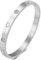 Gleamart Bracelet jonc d'amour en acier inoxydable et oxyde de zirconium - Style simple, 58*6mm, Cristal Acier inoxydable Zircone cubique